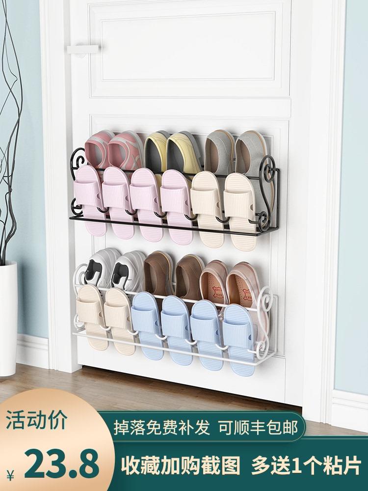 簡易門口鞋架門後壁掛式家用室內好看經濟型省空間拖鞋架收納