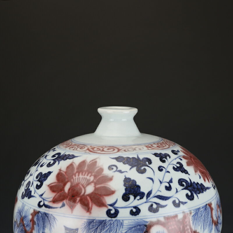 中国古美術✦青花釉裏紅捏花蕭何月下で韓信を追う梅瓶✦文房具・純手描き・陶芸・花瓶 中国古美術✦青花釉裏紅捏花蕭何月下で韓信を追う