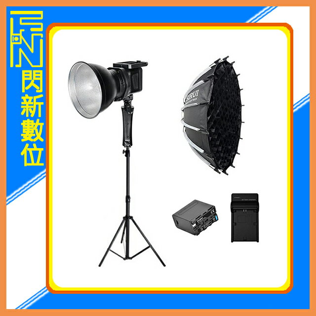 搶券最高折233｜Sirui C60 單色溫+LD-S 快裝柔光罩RGX60+燈架DJ280+副廠F980 電池 x1+座充F550 套組(公司貨)【CUBE卡最高10%回饋】