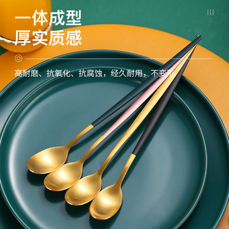 咖啡攪拌勺 網紅咖啡勺子ins風精緻攪拌勺女可愛花紋長柄冰淇淋甜品西瓜勺子『XY24054』