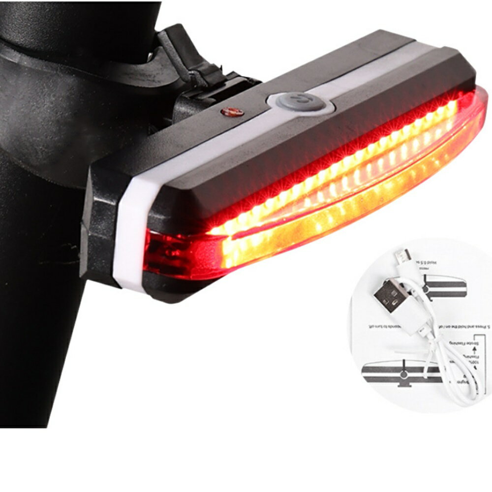 美麗大街【112071209】 可旋轉LED燈 自行車後車燈 車尾燈 單車燈 (USB充電頭燈)