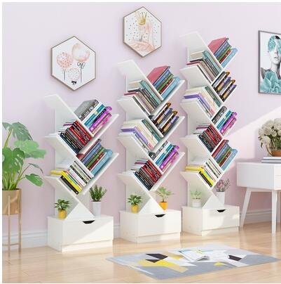 落地書架樹形置物架靠牆兒童多層家用省空間小書櫃簡易收納架客廳 雙十一購物節 免運