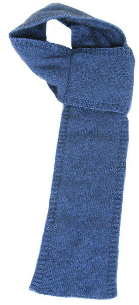 紐西蘭貂毛羊毛圍巾*藍灰(窄版12公分)