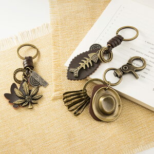 復古鑰匙鏈掛件創意汽車圈環女士韓國可愛定制包包掛飾情侶鑰匙扣