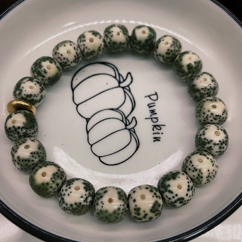 海南星月菩提大留白手串老形桶珠原生態石玉料帝王綠幹磨正月手串