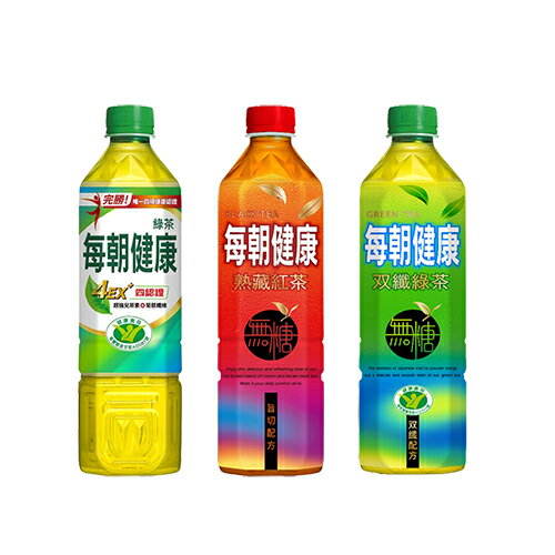 御茶園每朝健康系列(綠茶/雙纖綠茶/紅茶)(650ML*4入/組)【愛買】 1