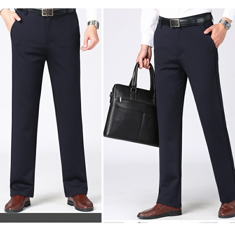 【巴黎精品】現貨+預購 頂級商務西裝長褲涼感冰絲褲機能免燙直筒褲休閒大碼男裝-加厚彈力男褲子3色a1lf12