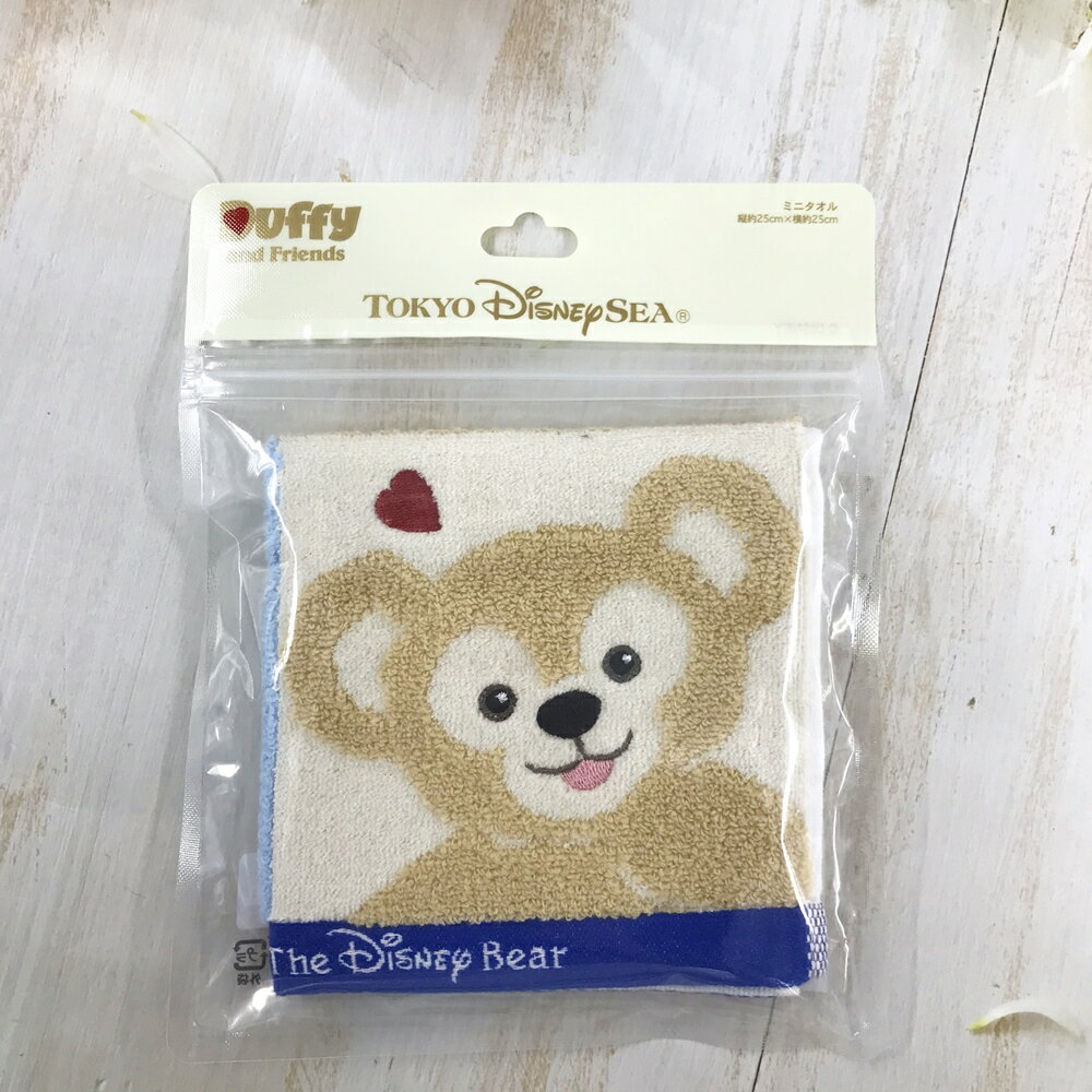 日本東京迪士尼海洋 Duffy and Friends 綿100% 手帕 方巾(達菲熊)｜小鶴日貨