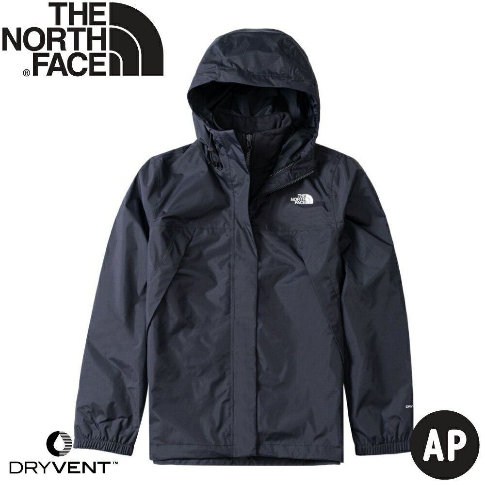 【The North Face 女 DryVent防水兩件式刷毛外套AP《黑》】7QW6/夾克/風雨衣/防水外套