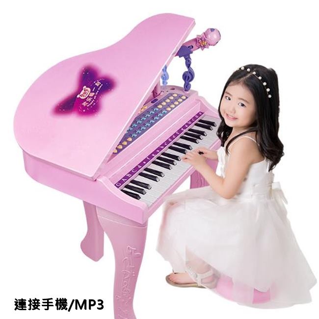 MP3 麥克風 電子鋼琴 電子琴 37鍵 電子鋼琴 聲光效果 鋼琴 二合一功能 可當音箱【塔克】