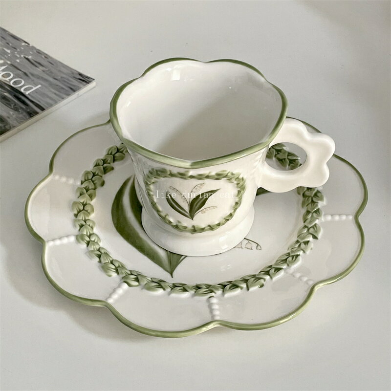歐式奢華咖啡杯家用下午陶瓷杯子紅茶馬克杯水杯果碟套裝點心碟子 全館免運