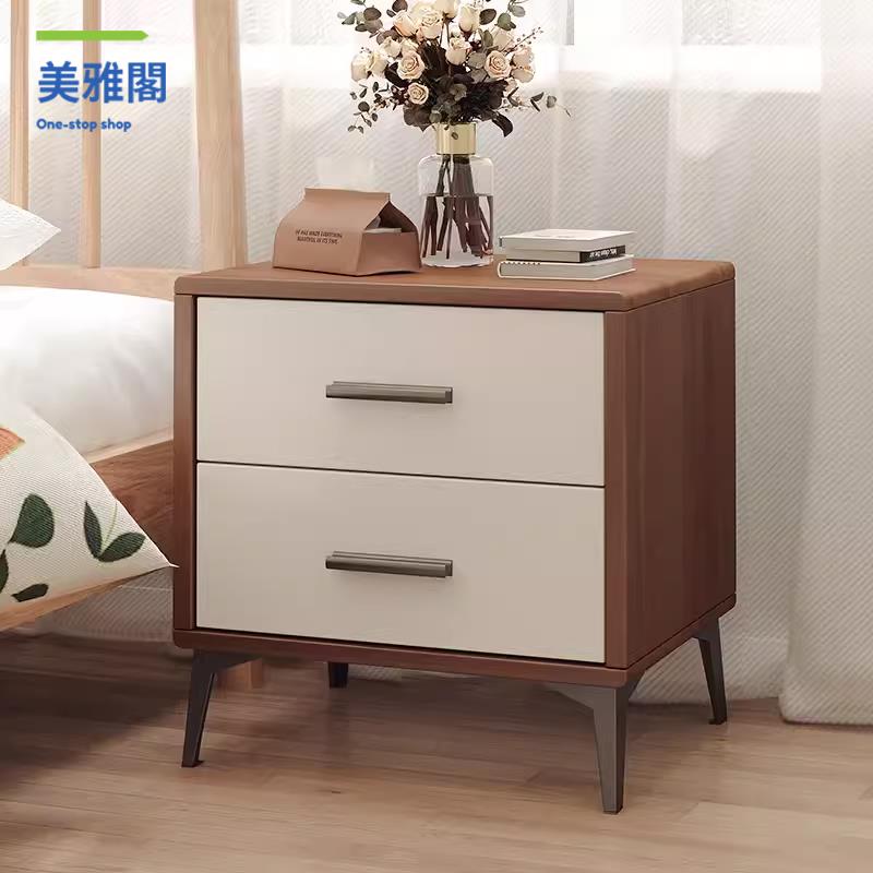 床頭櫃 床邊櫃 儲物櫃 實木櫃 邊櫃 床頭櫃現代簡約小型家用儲物櫃臥室收納實木簡易北歐輕奢床邊櫃 八折減免 特價出 可開發票【hua/18】
