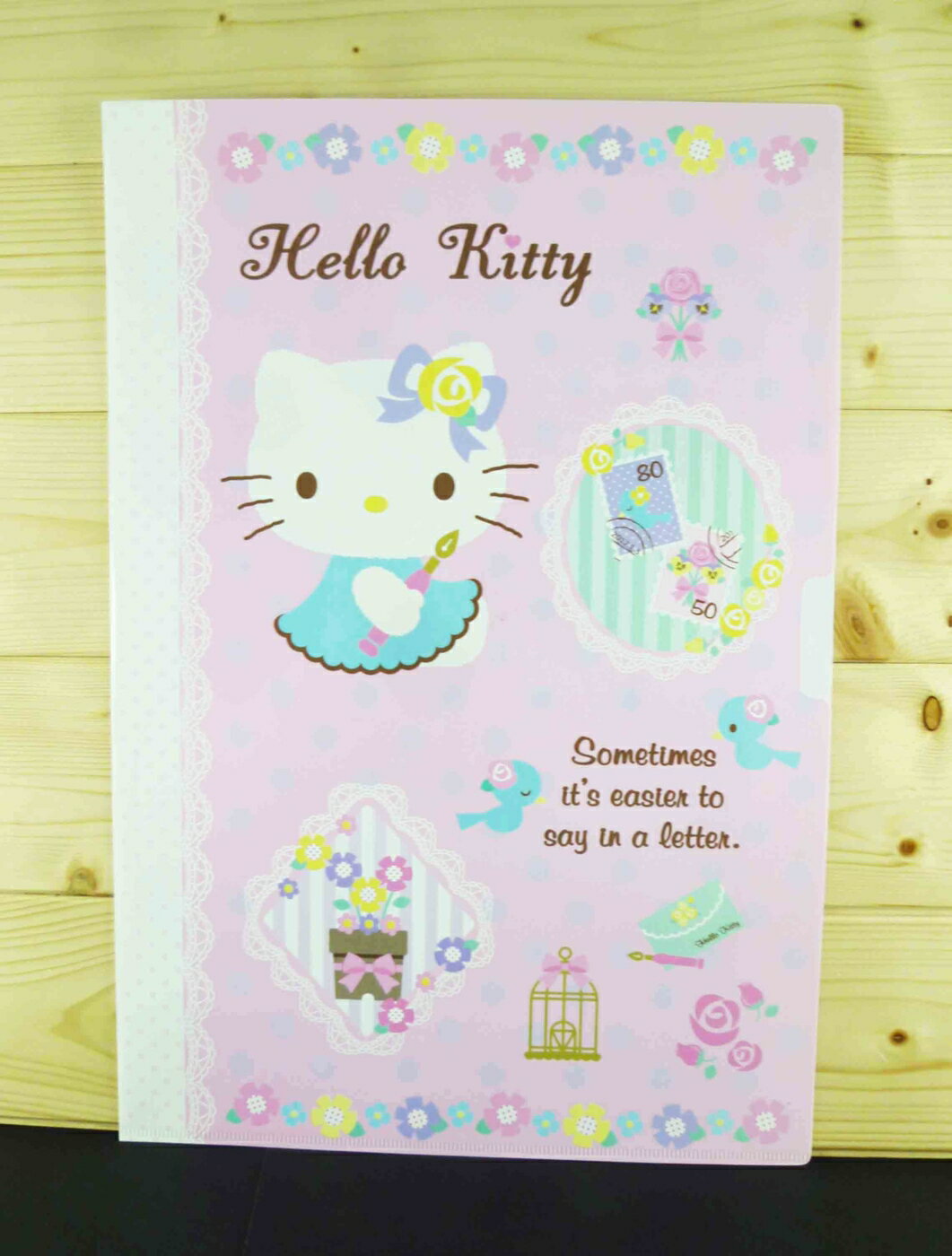 【震撼精品百貨】Hello Kitty 凱蒂貓 長型文件夾 粉郵票 震撼日式精品百貨