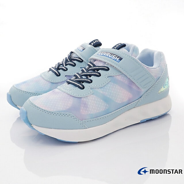日本月星Moonstar機能童鞋簡約競速系列2E寬楦泡泡糖競速童鞋LV11109淺藍(中大童)