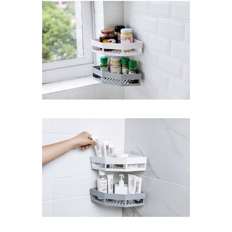 北歐風三角置物架【Y017】台灣出貨 居家  浴室收納架 角落置物架 浴室沐浴乳架 廚房 調味料收納 防水 2