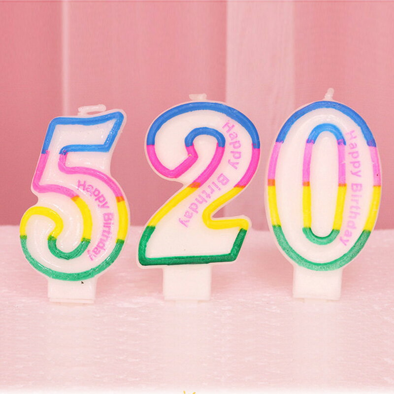 寶寶百天裝飾兒童生日周歲布置數字520蠟燭成人祝壽數字蛋糕蠟燭