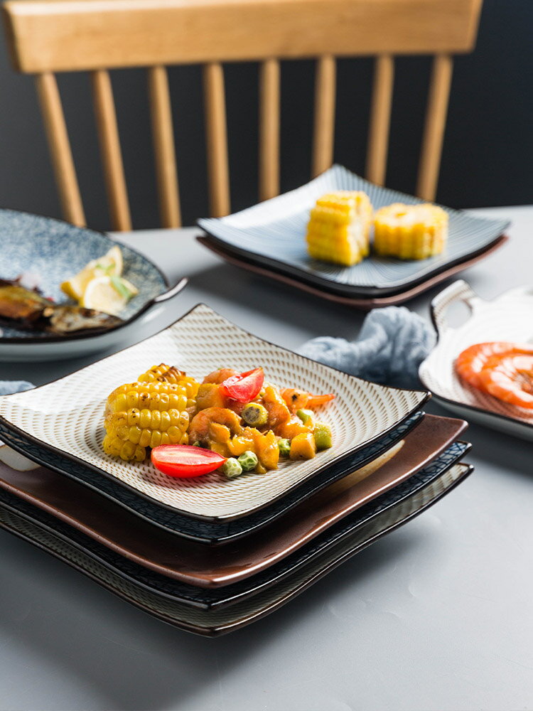 摩登主婦日式陶瓷餐具創意盤子雙耳魚盤菜盤和風家用壽司藝術盤碟