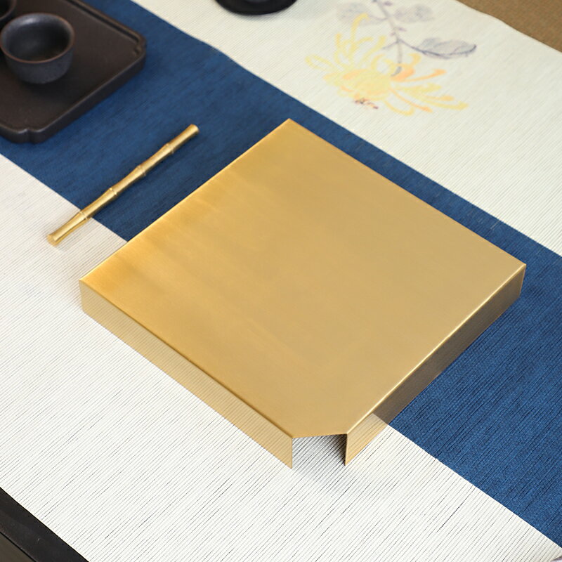 普洱茶餅盤分茶盤黃銅開茶器茶餅托盤收納分茶器茶具配件撬茶餅 3