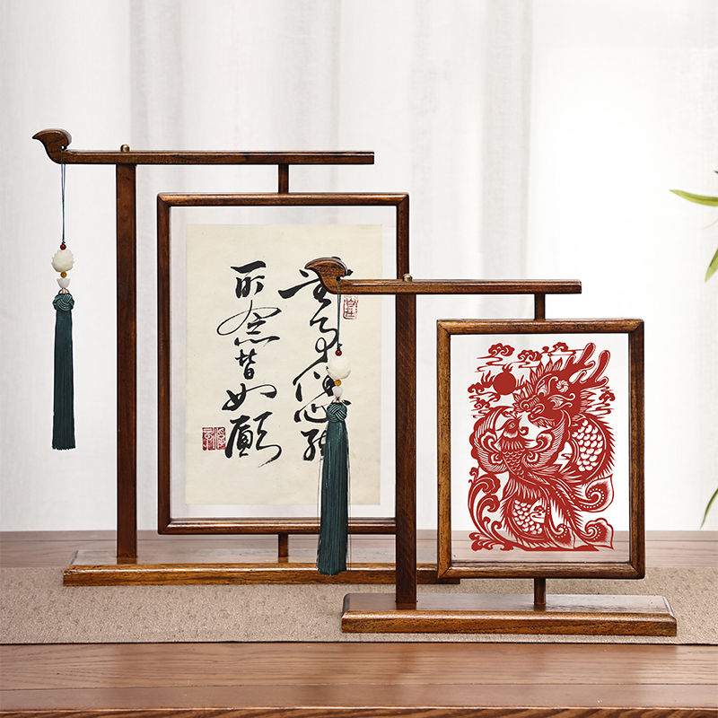 公司貨 免運 可開票 實木相框旋轉擺臺柚木復古裝飾擺件高階感洗照片書法裝裱畫框
