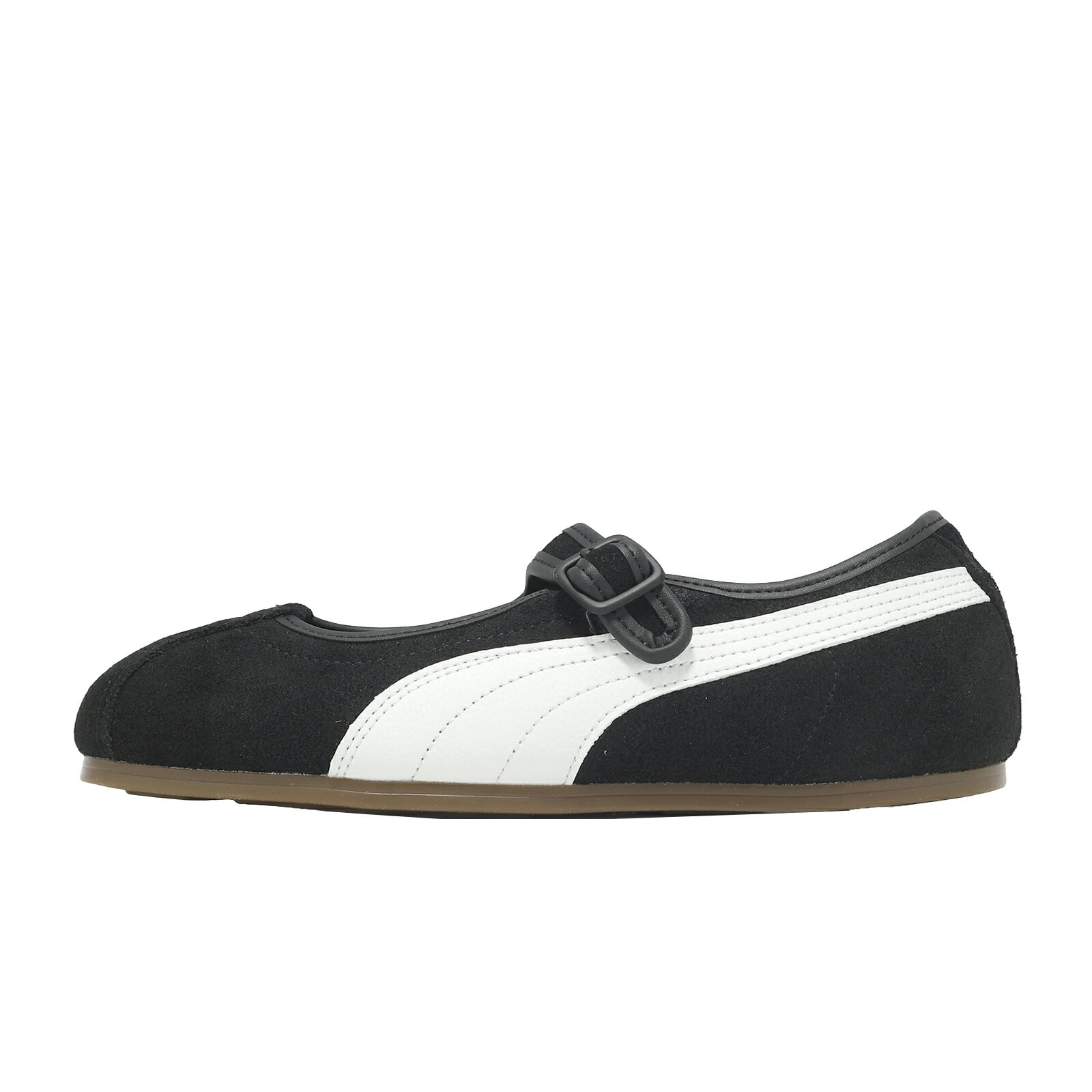 Puma 休閒鞋 Tacklette Wns 女鞋 黑 麂皮 魔鬼氈 膠底 瑪莉珍鞋 408550-01