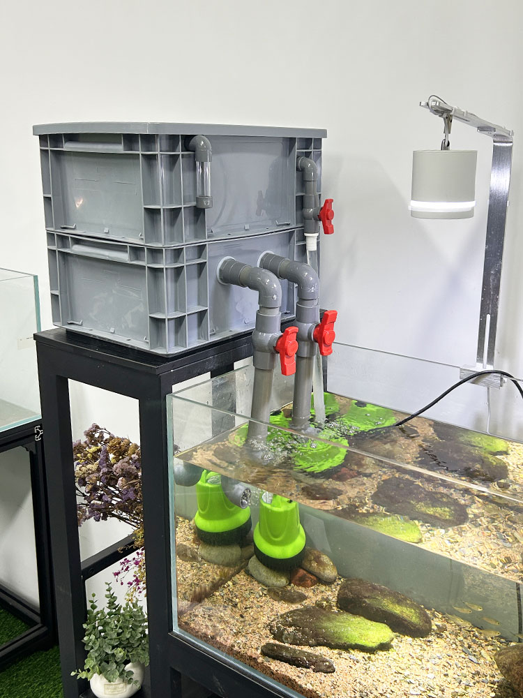 圓形魚缸過濾器凈水循環三合一系統氧氣泵一體配件大全干濕分離盒