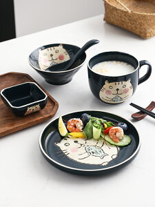 日式一人食餐具套裝單人碗筷套裝可愛組合碗盤一套精致碗碟家用碗 廚房小物