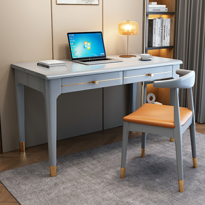 書桌 ● 新中式實木 書桌現代簡約臺式電腦辦公桌 家用 臥室 學習寫字桌子