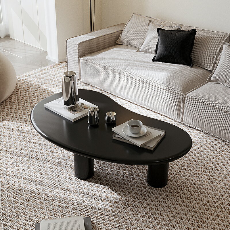 北歐腰果茶幾客廳家用輕奢高級感小戶型簡約現代網紅黑色茶桌子