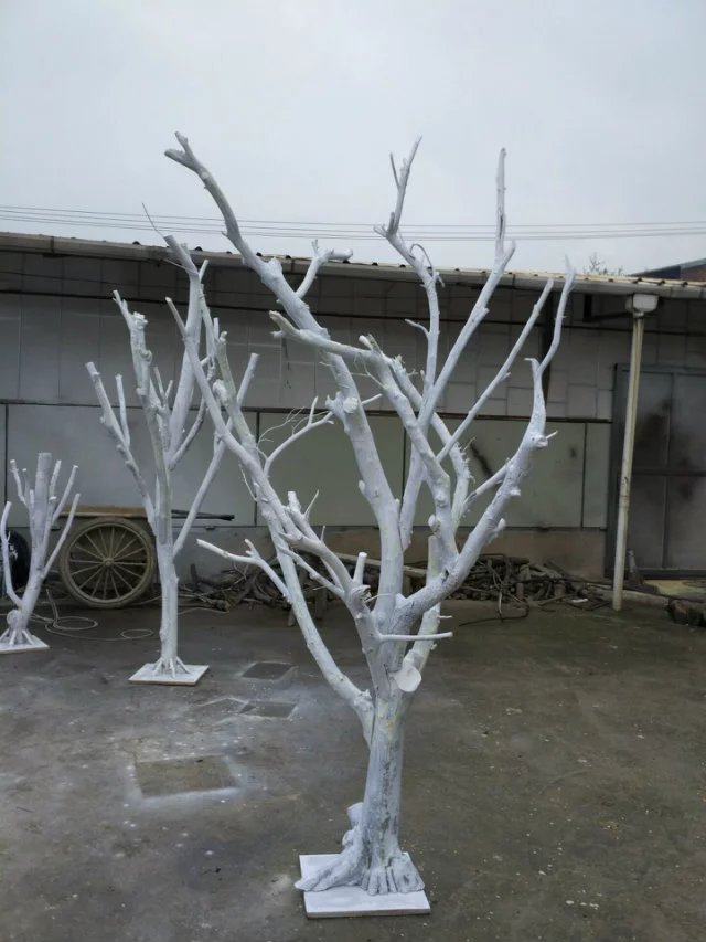 白色枯樹枝天然原色擺放花藝婚慶裝飾櫥窗道具佈景插花造型天然樹