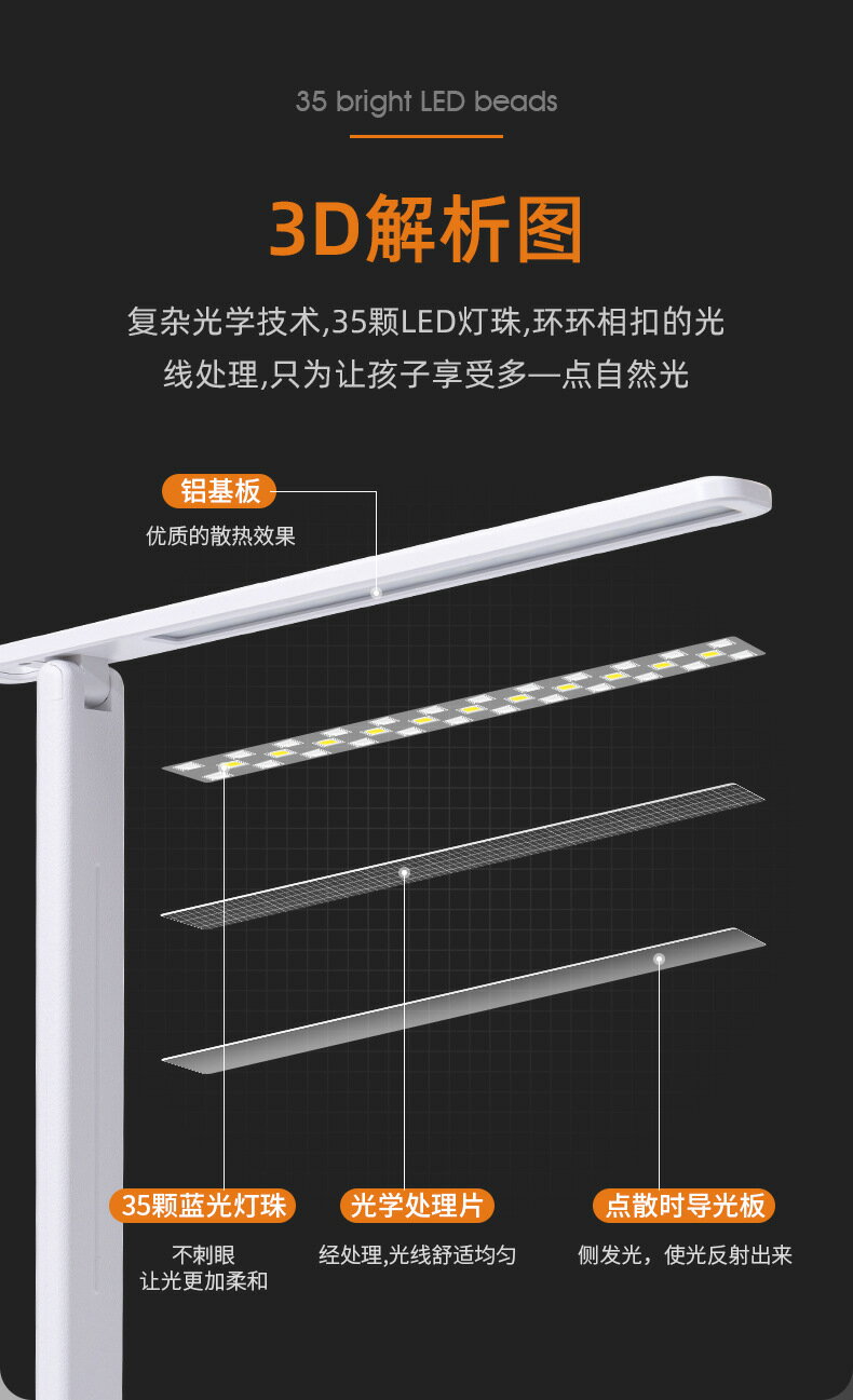 筆筒燈 USB筆筒燈 小夜燈 充電台燈led折疊usb充電小臺燈護眼學習專用智能筆筒閱讀宿舍寢室臺燈學生【MJ23435】 7