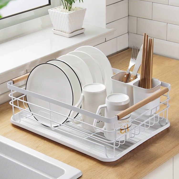 碗碟收納架 鐵藝水槽碗碟架放碗架瀝水架家用廚房收納盒裝碗筷碗柜餐具置物架