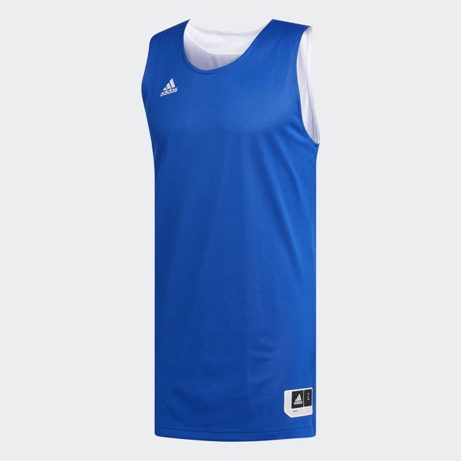 ADIDAS Crazy Explosive 男裝 上衣 背心 籃球 慢跑 健身 舒適 可雙面穿 白 藍【運動世界】CD8691
