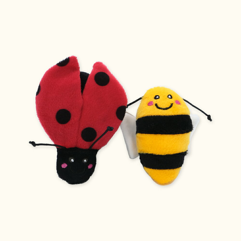 【SofyDOG】ZippyPaws 本喵要你陪-胡鬧瓢蟲&蜜蜂組 貓草玩具 互動玩具