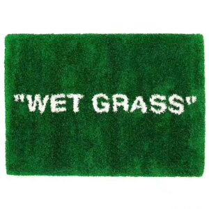 高定款！宜家IKEA溼草地WET GRASS OFF WHITE OW聯名潮牌長絨客廳臥室綠地毯