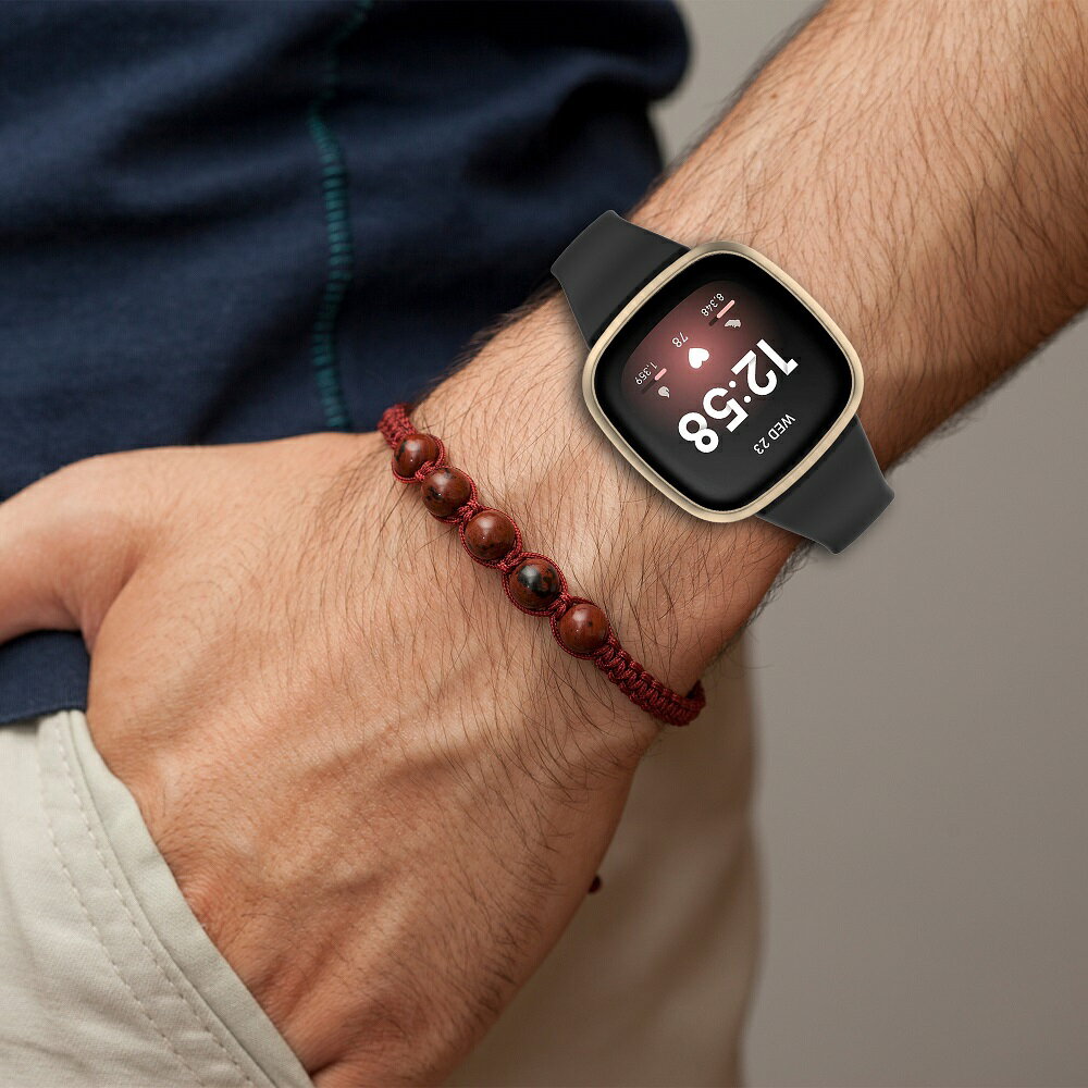 顯瘦矽膠錶帶】Fitbit versa 3/4 Fitbit sense 1/2 手錶運動替換腕帶
