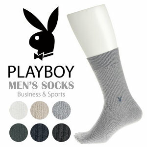 PLAYBOY 織細直紋刺繡男休閒襪  特性：抗菌防臭加工+耐久性束口(NDX)(襪子 男襪)【沙克思】