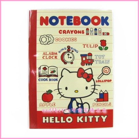 asdfkitty*KITTY側坐筆記本 記事本 橫條
