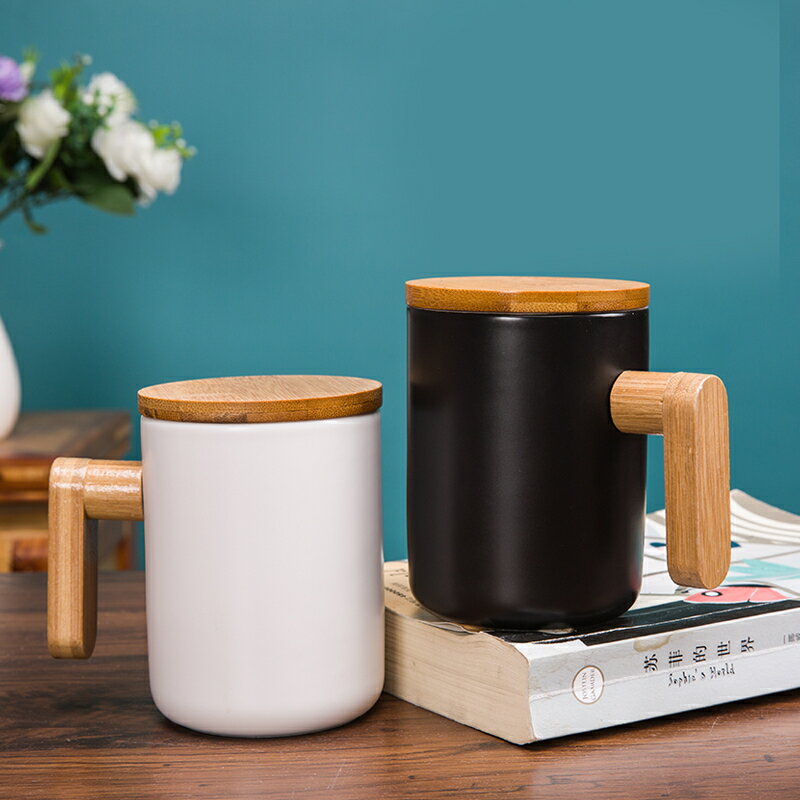 泡茶杯馬克杯禮盒裝 創意手握陶瓷馬克杯茶水分離帶茶漏竹蓋瓷勺咖啡杯禮盒裝logo定製