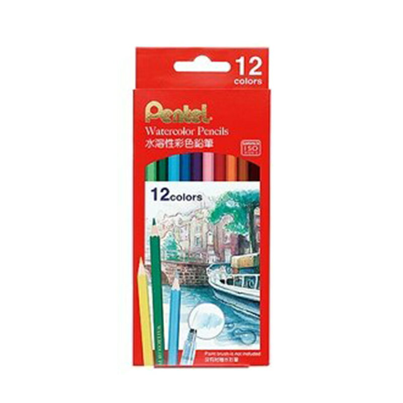 【Pentel飛龍】CB9-12TW 水溶性彩色鉛筆 12色/盒