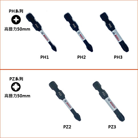 BOSCH博世 六角柄起子頭自由搭配 十字 PH1 一字 星型 內六角 高扭力 25mm 50mm 65mm 螺絲起子頭 6