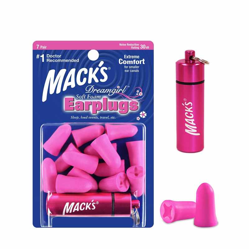 [2美國直購] Mack's #937 粉色超軟耳塞降30分貝7對/內附金屬盒/鑰駛圈收納盒_AA2