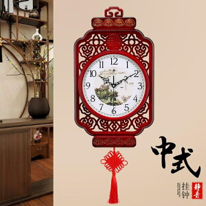 掛鐘 新中式藝術靜音掛鐘大氣客廳時鐘家用掛錶個性壁掛裝飾鐘錶