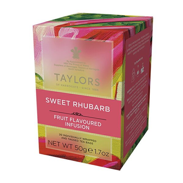 即期Taylors泰勒茶 -玫瑰果大黃風味茶 無咖啡因 茶包 Sweet Rhubarb 2.5g*20入/盒 -良鎂