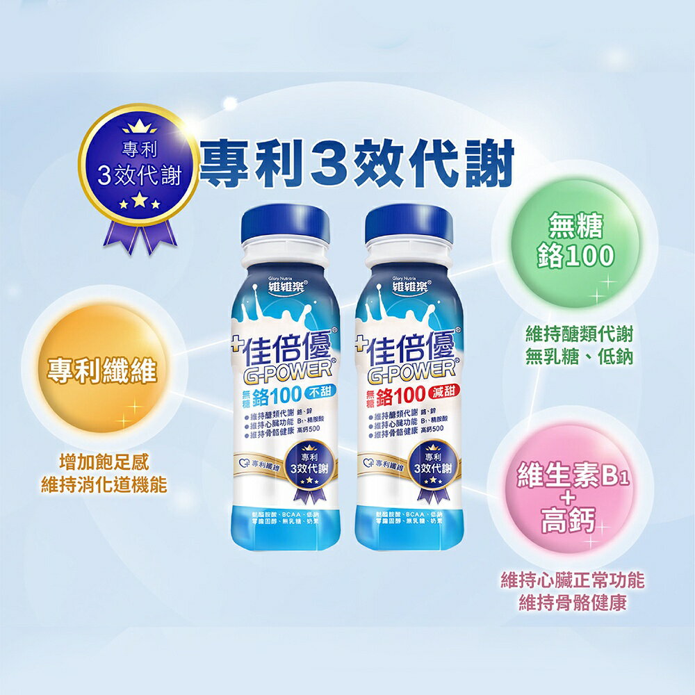 ＵＴＯ｜佳倍優 鉻100 即飲配方 (減甜/不甜) 24罐免運/台灣公司貨/開立發票 2