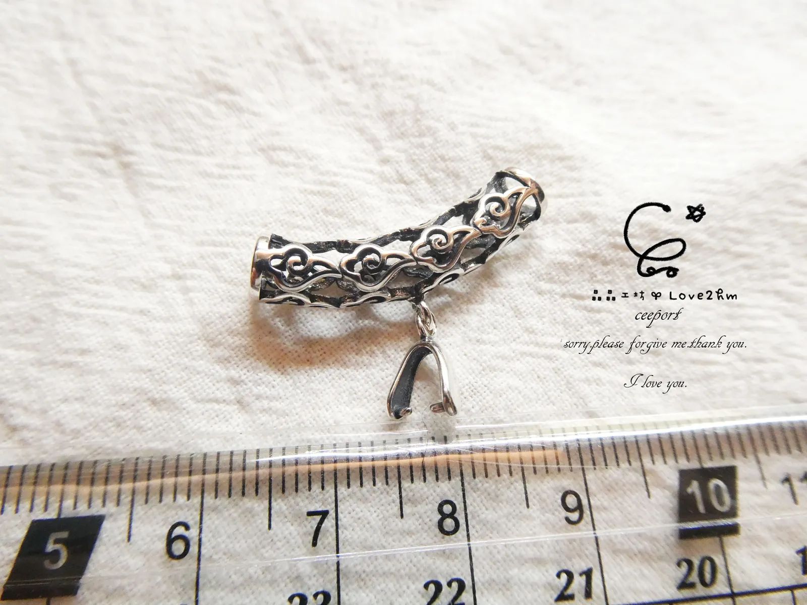 s925純銀墜頭祥雲 925純銀 純銀墜頭 晶晶工坊-love2hm