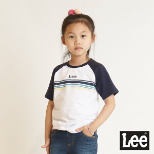 Lee 小Logo撞色連袖短袖T恤 丈青 男女童裝