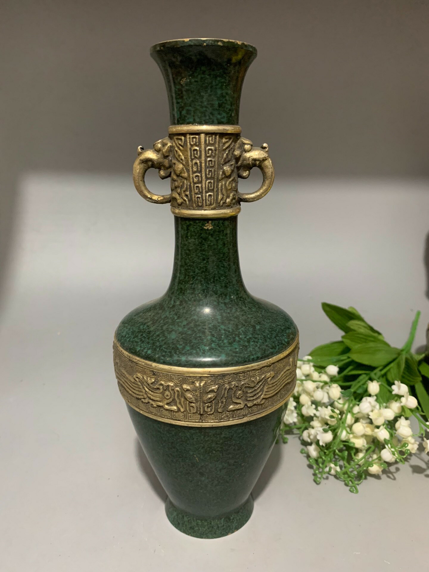 日本回流 銅器 銅花瓶 高崗銅器 花瓶1023