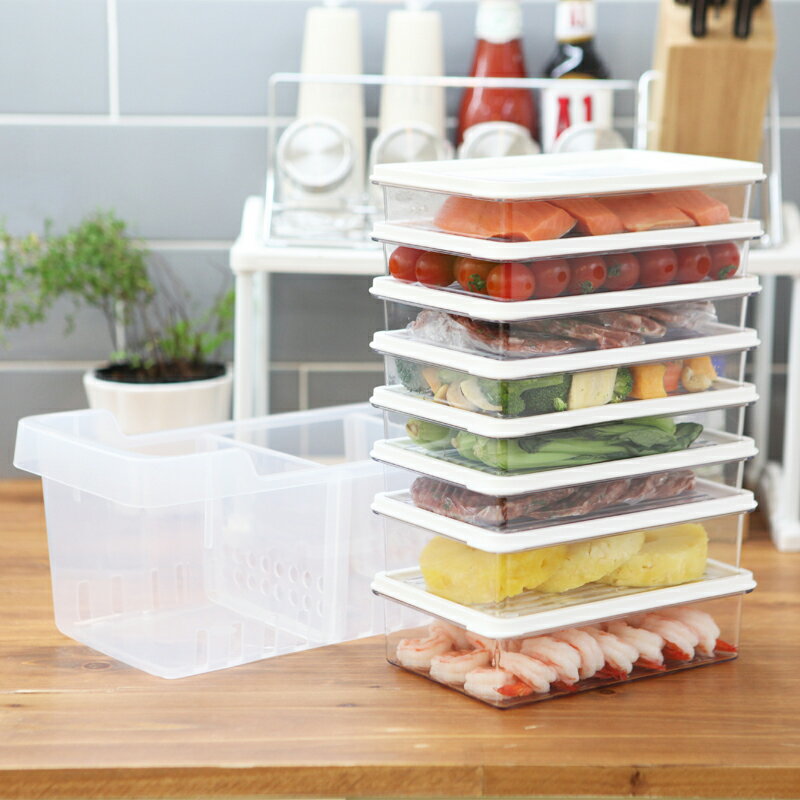 韓國進口方形塑料透明密封微波爐食物品冰箱收納盒餃子雜糧保鮮盒