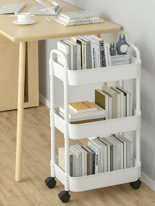 可移動書架落地置物架家用兒童玩具收納架小推車帶輪多層簡易書柜