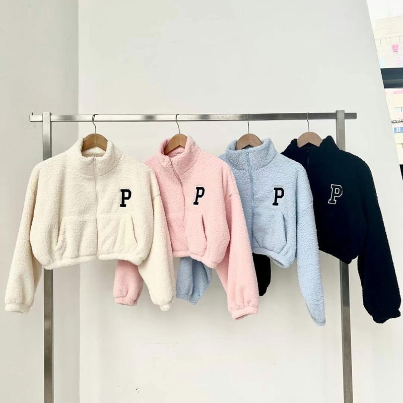 ANNAS 正韓 P毛毛外套 立領短板棒球外套 帥氣休閒毛衣 加厚保暖顯瘦 羊羔毛 搖粒絨 泰迪熊外套 韓國 2